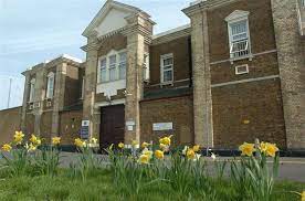 Rochester Prison entrance with a focus on its security measures